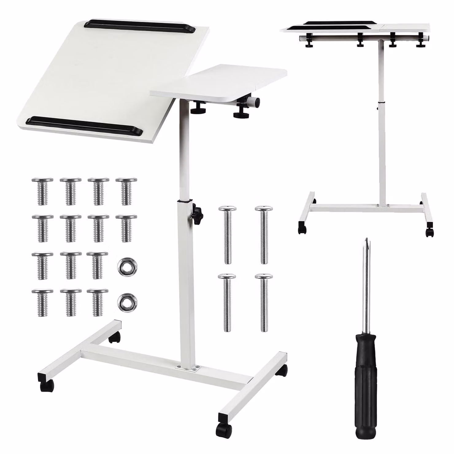 Supporto mobile per scrivania/laptop Maclean bianco regolabile in altezza da 59 a 89 cm max. 30 kg MC-121 W