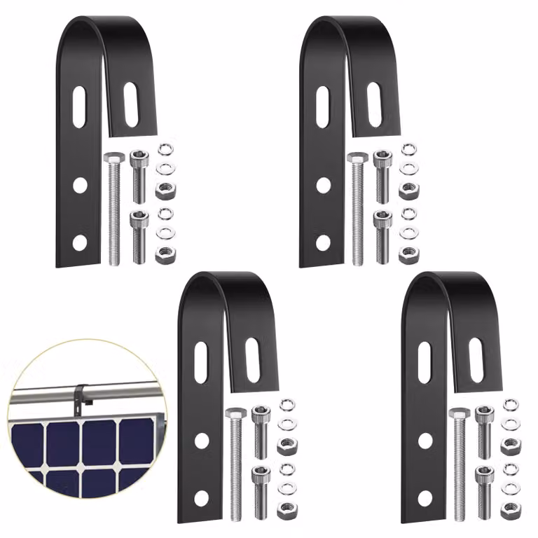 Set di 4 ganci per impianti fotovoltaici da balcone, acciaio inossidabile 304, colore nero