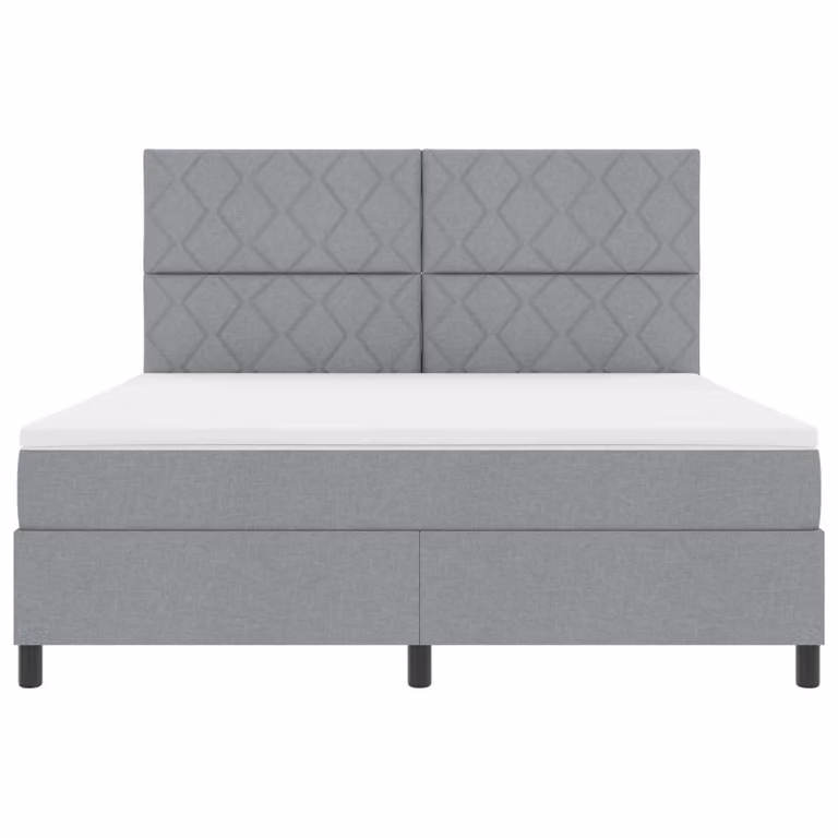 Letto a molle con testiera vidaXL in tessuto grigio con porta USB e illuminazione sottostante L/P: 180 x 200 cm