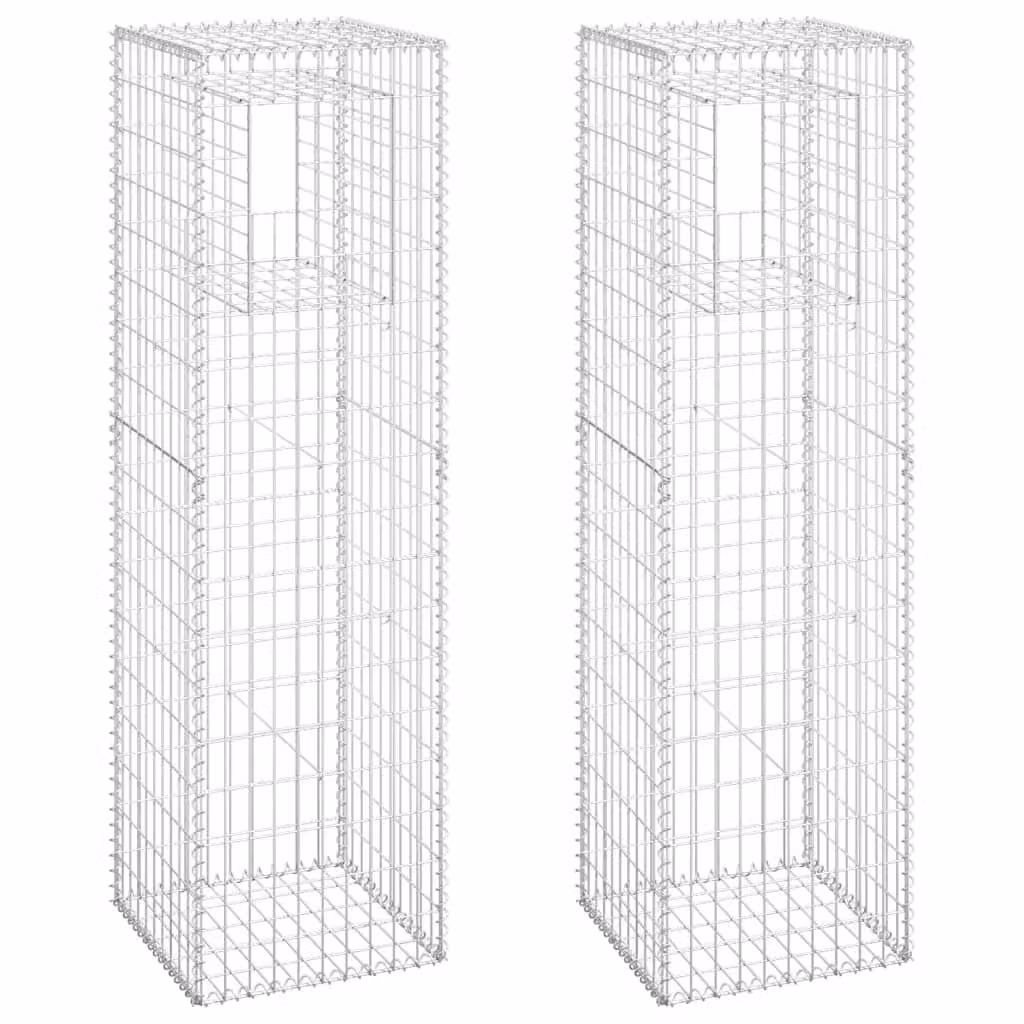 Cesti a Gabbione a Torre 2 pz 50x50x180 cm in Ferro