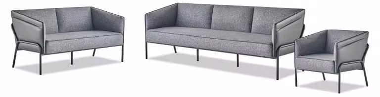 Sitzmöbel-Set 3-Sitzer 2-Sitzer Sessel Grau Lehnsessel Modern Sofa-Set