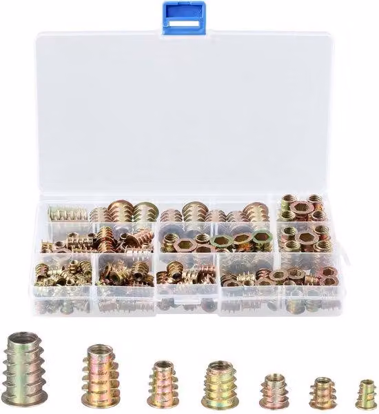 Set di viti per avvitatori da 130 pezzi - Assortimento M4/M5/M6/M8/M10 - Viti a Esagono - Per legno - Contenitore trasparente - Viti