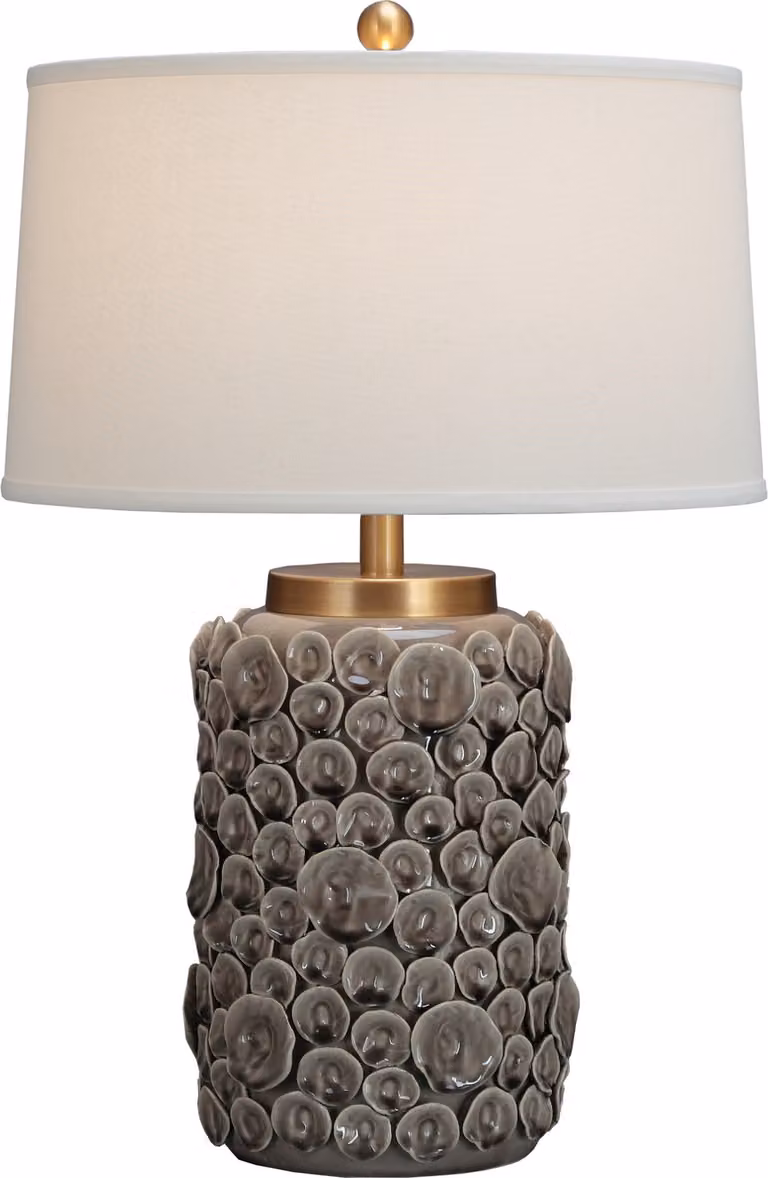 Fine Asianliving Lampada da tavolo cinese in porcellana con paralume beige Moderna fatta a mano D43xH65cm