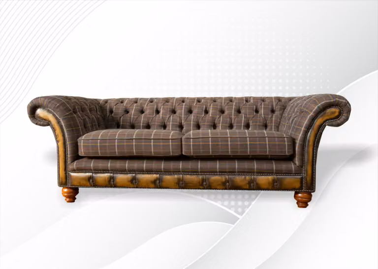 Chesterfield 3 Sitzer Braun Klassische Dreisitzer Ledercouch Design Möbel