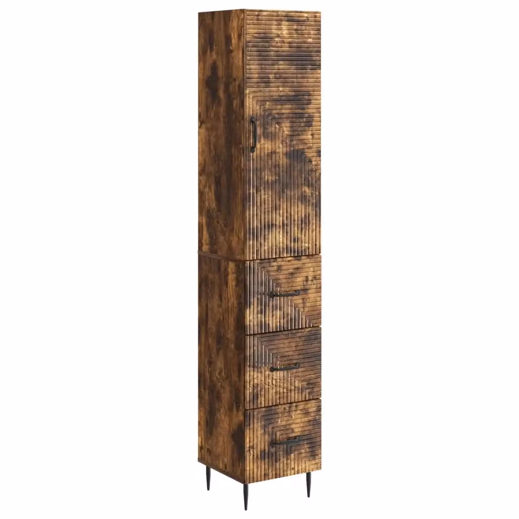 Set di 2 armadi moderni vidaXL in MDF marrone con ante scorrevoli e ripiani interni L/P/H: 33 x 34,5 x 90 cm – 2