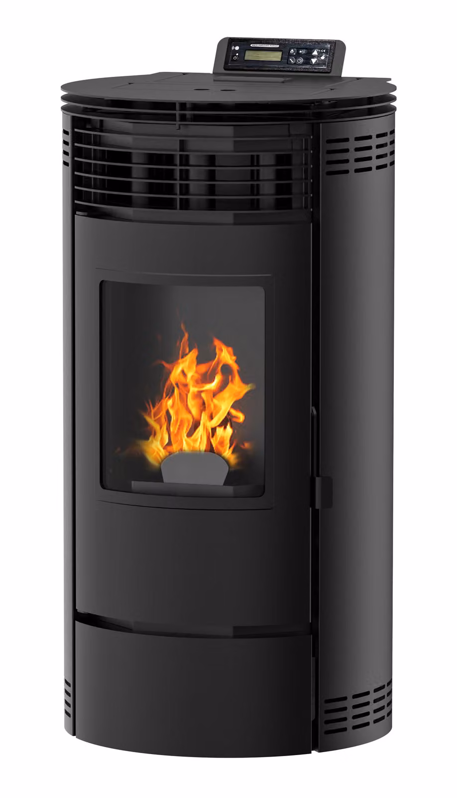 UMBRELLA® PR8 stufa a pellet 8,6 kW A+ fino a 220 m³ – ciclo di pulizia automatico, ECO1/ECO2, programma settimanale, telecomando – Nero