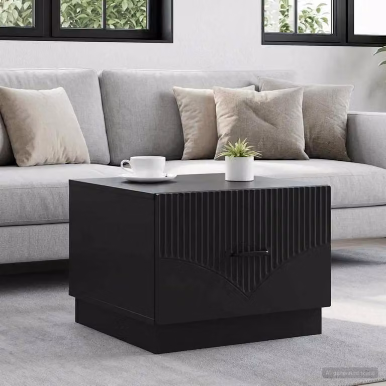 Maison Exclusive - Tavolino nero, dimensioni 49 x 50 x 37 cm, realizzato in materiale composito di legno