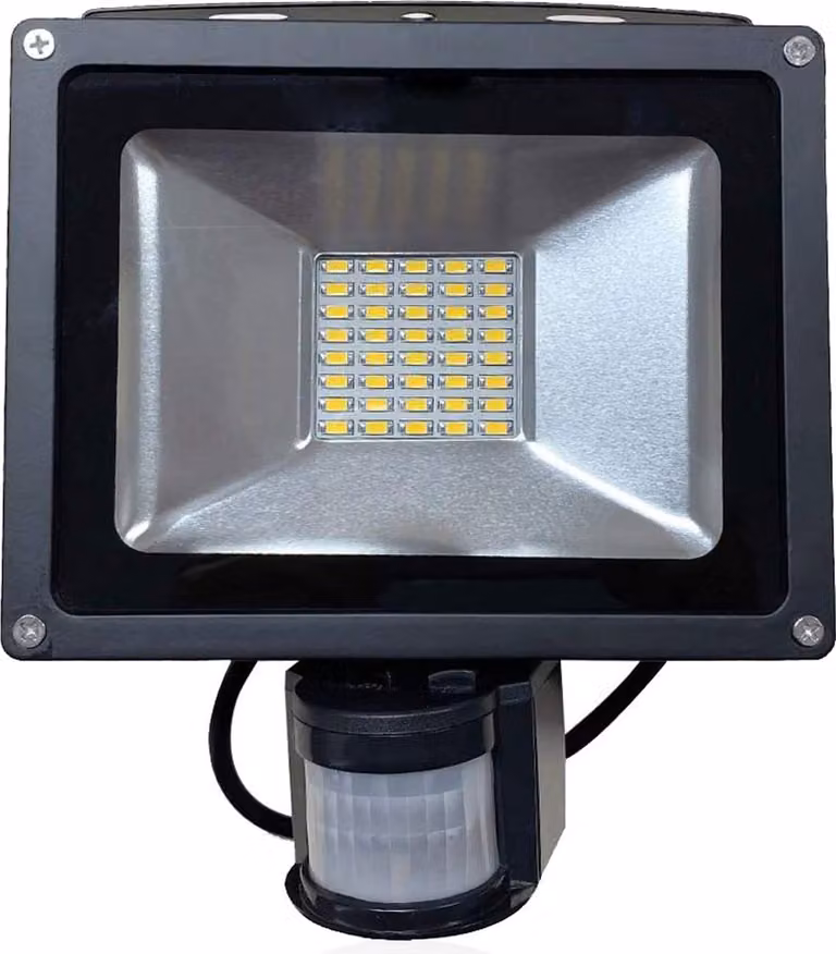 Greenmigo 30W Proiettore SMD con sensore di movimento, faretto LED IP65 impermeabile, lampada LED da parete, illuminazione diffusa, lampada da giardino a LED, faretto da esterno, luce bianco caldo
