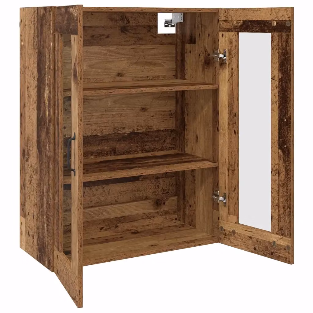 Mobile contenitore moderno a parete HELLOSHOP26 in legno composito marrone L: 69,5 cm, P: 34 cm, H: 90 cm – 2