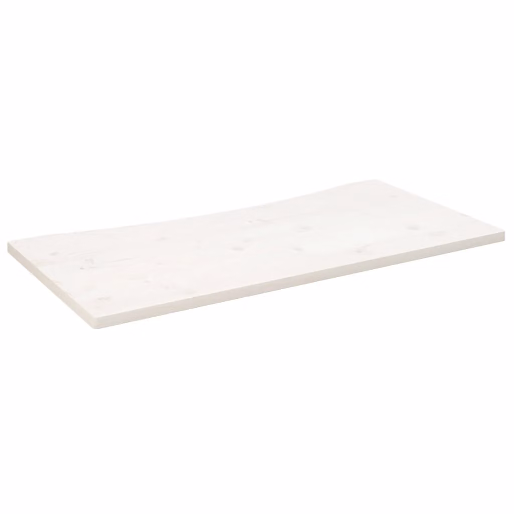 Piano Scrivania Bianco 110x60x2,5 cm in Legno Massello di Pino