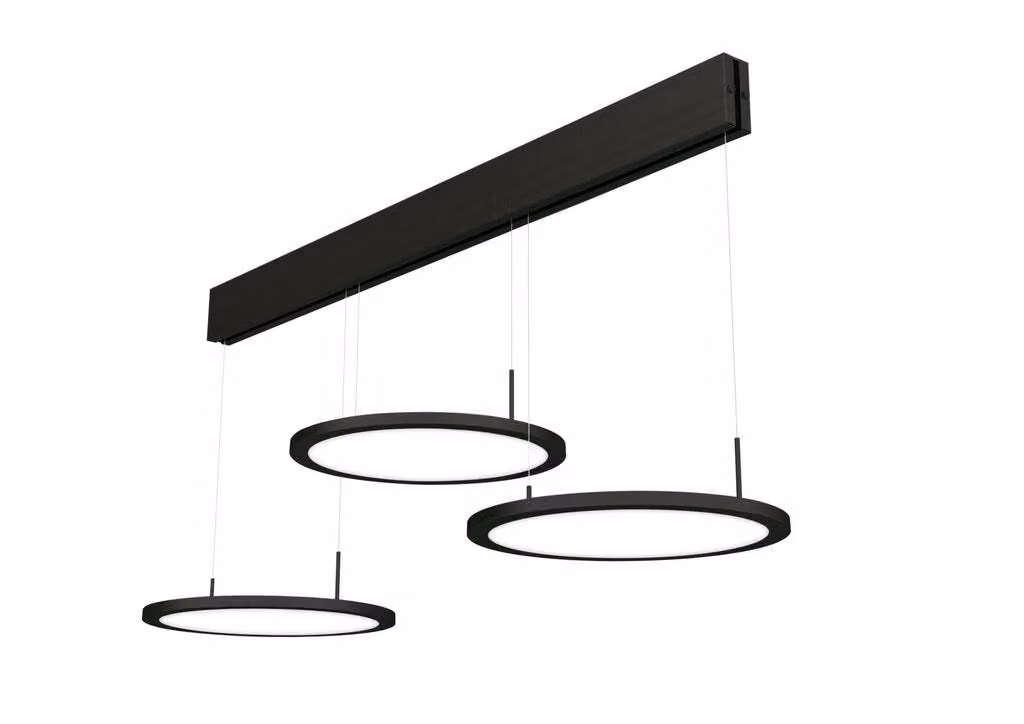 Naber Plate 3 LED, lampada a sospensione, nero opaco 7065029