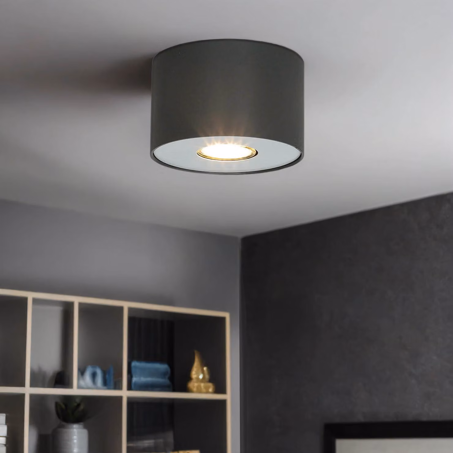Spot a soffitto grigio GU10 Ø 13 cm piccola lampada da soffitto a superficie corridoio soggiorno