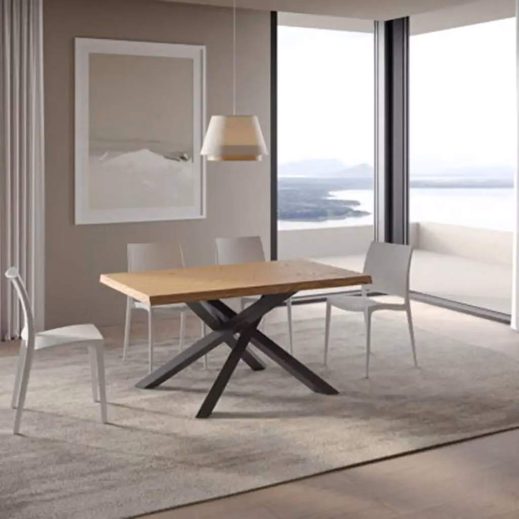Tavolo fisso Itamoby Versalux in rovere scortecciato con gambe antracite L: 160 cm, P: 90 cm, H: 75 cm – 2