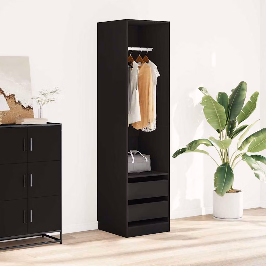 Armadio con cassetti e ripiani vidaXL nero in legno L/P/H: 50 x 50 x 200 cm – 1