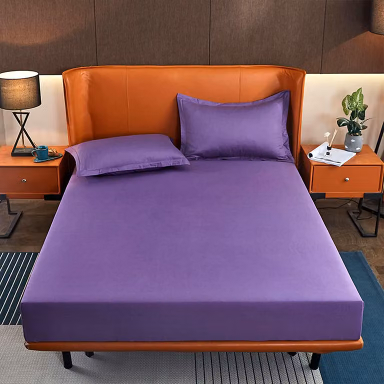Coprimaterasso per letto con box a molle, 120 x 200 cm, colore viola