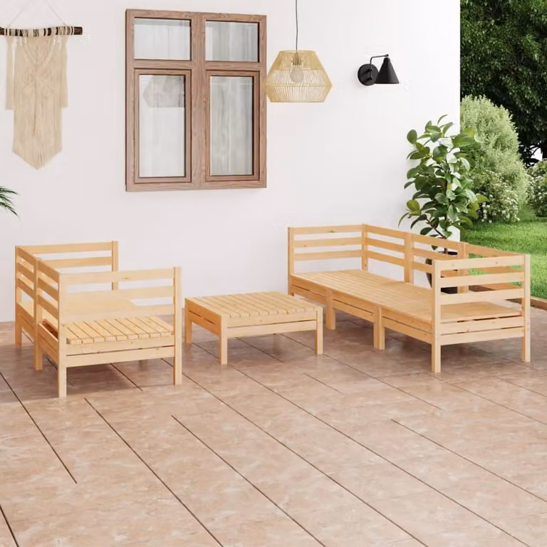 Maison Exclusive - Set Divani da Giardino 6 pz in Legno Massello di Pino