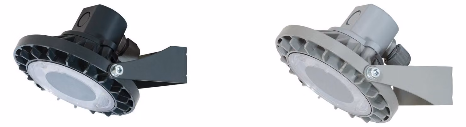 Faretto LED da 20W, 2000 lumen, 4000K, grado di protezione IP65, colore grigio scuro, diametro 150mm, per uso esterno