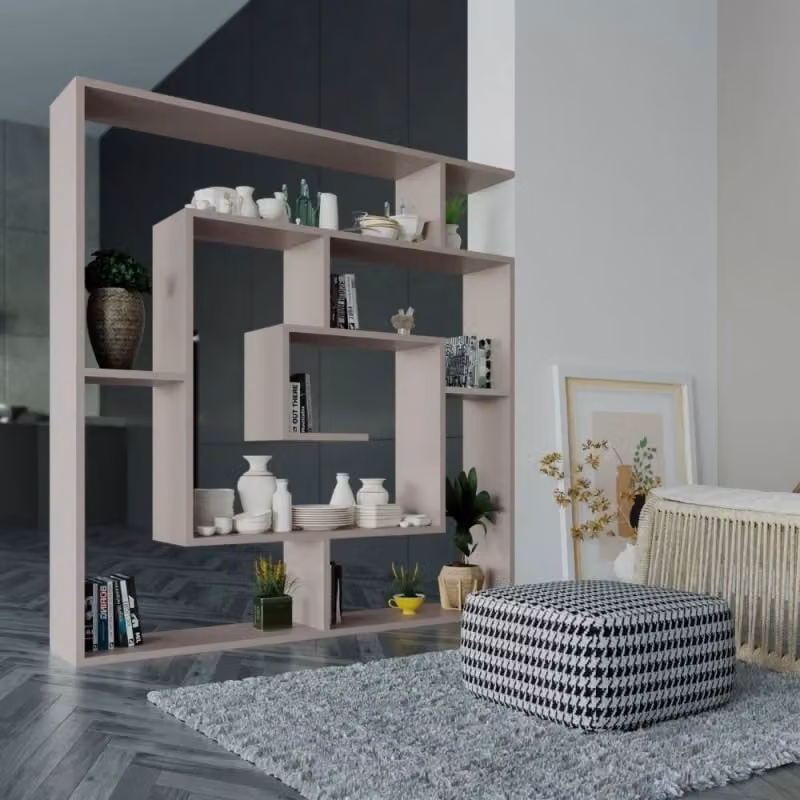 Libreria Labirent EFFEZETA colore light mocha con design geometrico moderno – 2