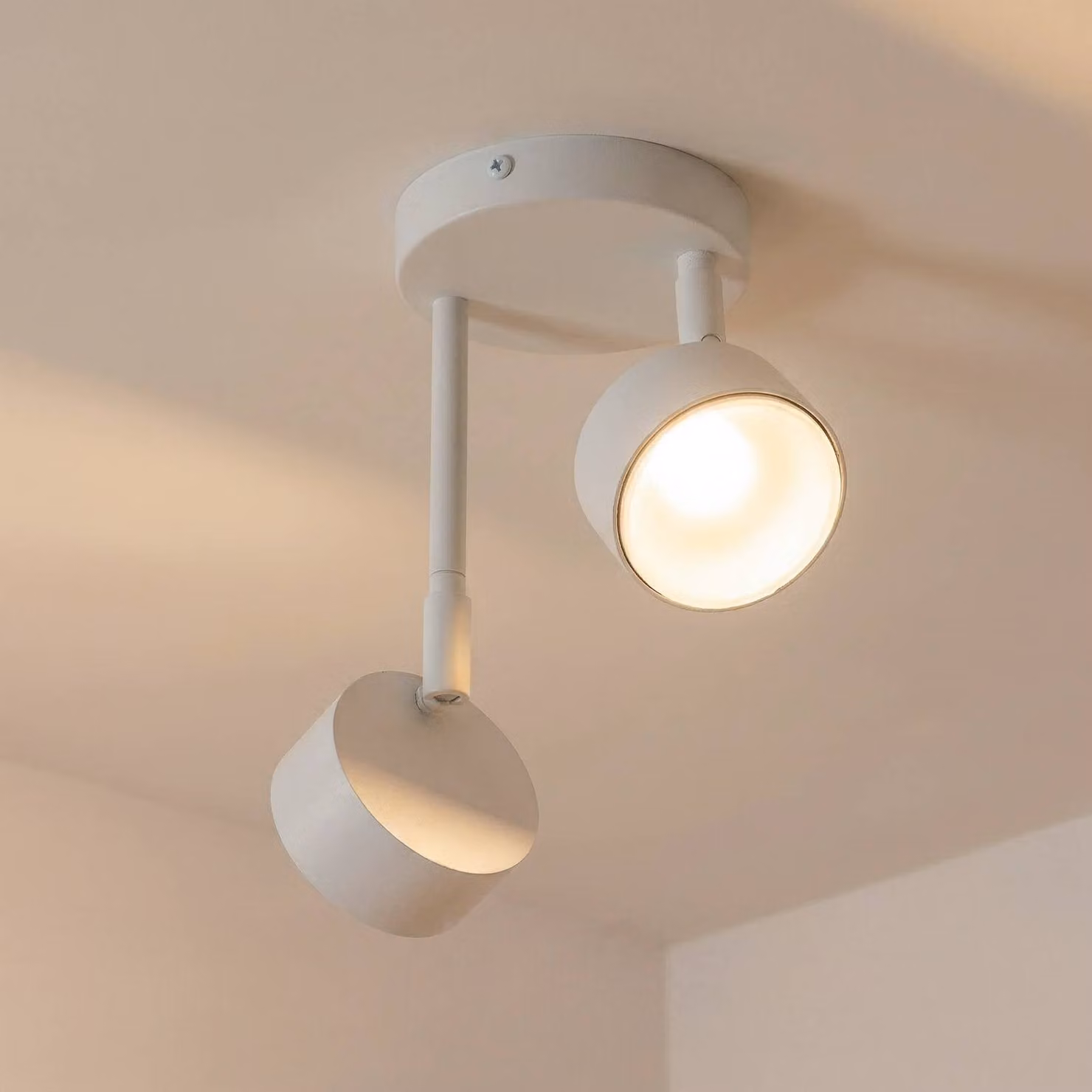 Faretto da soffitto Nemo, a 2 luci, bianco, orientabile, GX53 Nemo SIGMA, dimmerabile, Bianco / Opale, Soggiorno / Sala da pranzo, Metallo, Moderno, Faretto