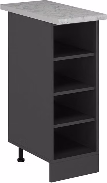 Scaffale da cucina Vicco R-Line Antracite con finitura Marmo L: 30 cm, H: 81,6 cm, P: 17,8 cm