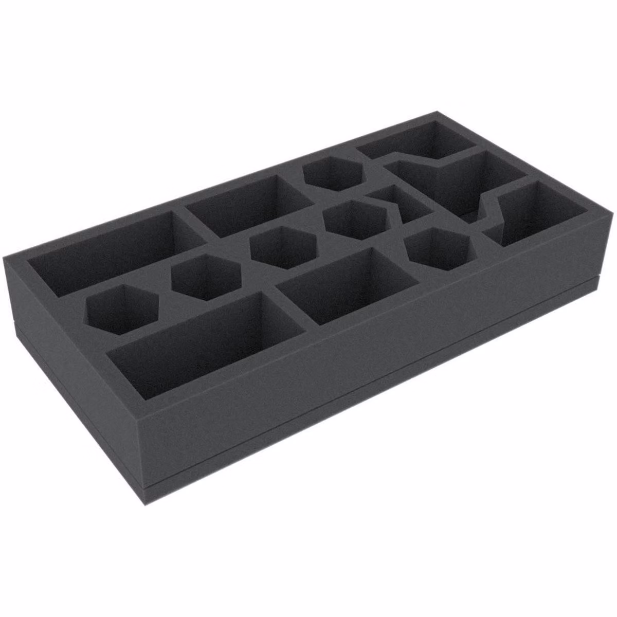 Inserto in schiuma 285x142x50 mm, 14 scomparti per giochi da tavolo