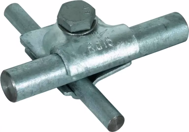 Morsetto DEHN MV, St/tZn, per Rd 8-10/16 mm, con vite esagonale e rondella elastica, 1 pz.