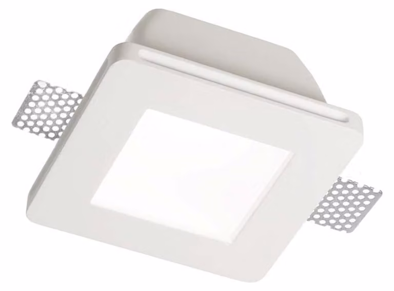 Faretto Ad Incasso Moderno Samba Square Gesso Bianco 1 Luce Gu10 D77Cm