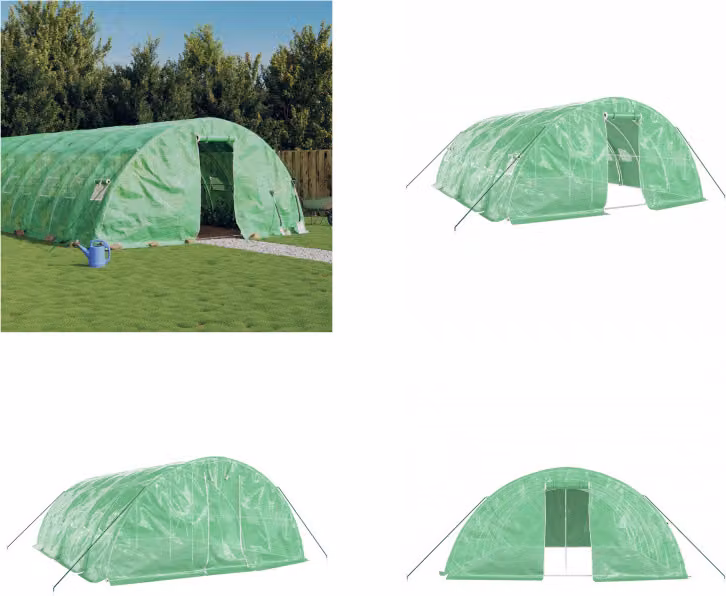 vidaXL Serra con telaio in acciaio verde 30 m² 6x5x2,3 m - Serra - Serre - Polytunnel - Serra calpestabile