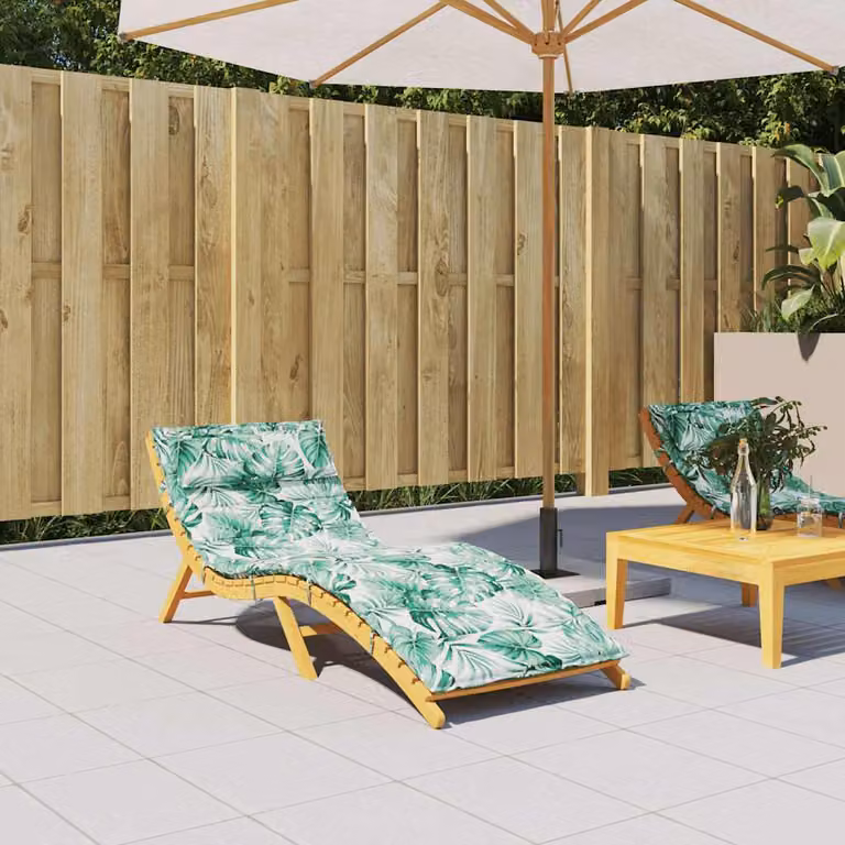 vidaXL Cuscino per Lettino Motivo Foglie 180x60x4 cm in Tessuto Oxford
