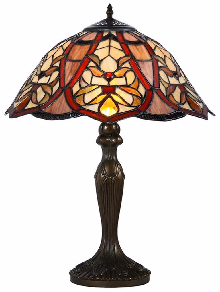 Casa Padrino Lampada da tavolo Tiffany / Lampada da tavolo Multicolore Ø 40 x H. 59 cm - Lampada da salotto