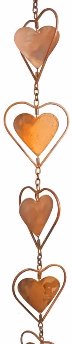 Elzusha - Catena di raccolta dell'acqua a forma di cuore - Elegante sistema di scarico dell'acqua per esterni
