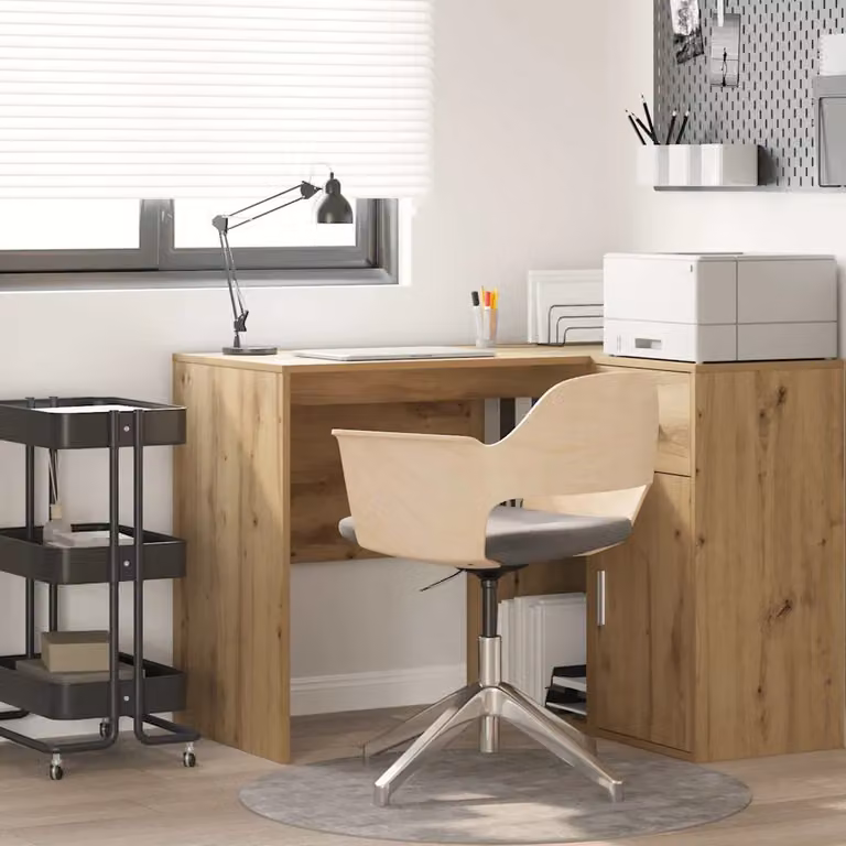 Scrivania moderna vidaXL in legno rovere color marrone L: 102,0 cm, P: 50,0 cm, H: 75,0 cm