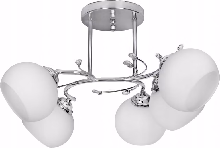 Lampadario classico a soffitto Activejet IRMA nichel 5xE27 per soggiorno