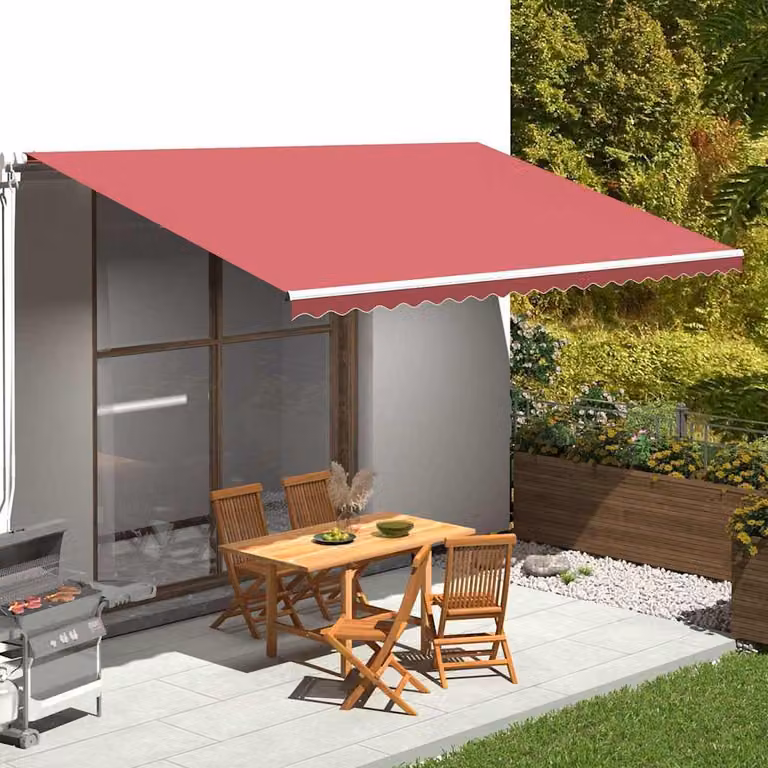 vidaXL Tessuto di Ricambio per Tenda da Sole in Poliestere, Rosso Borgogna, L: 500 cm, P: 300 cm