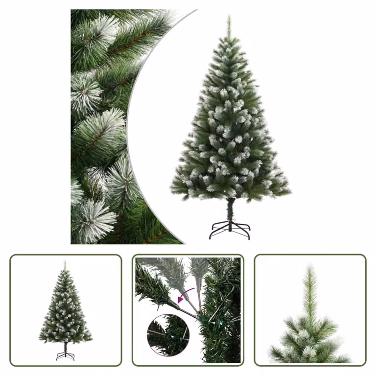 The Living Store Albero di Natale artificiale pieghevole innevato 180 cm