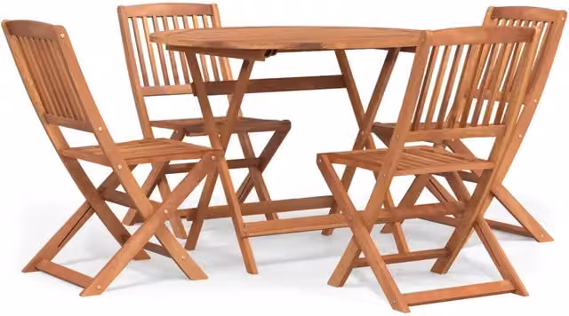 Set da Pranzo per Giardino 5 pz | Set Salotto da Giardino in Legno Massello di Acacia