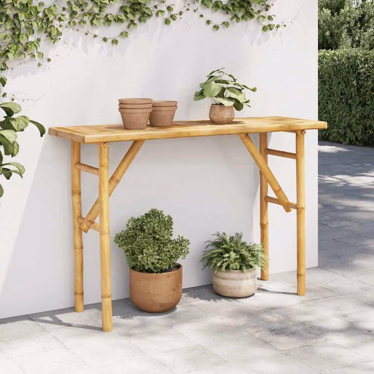 vidaXL Tavolo Consolle in Bambù Marrone L: 115 cm, P: 39 cm, H: 75 cm
