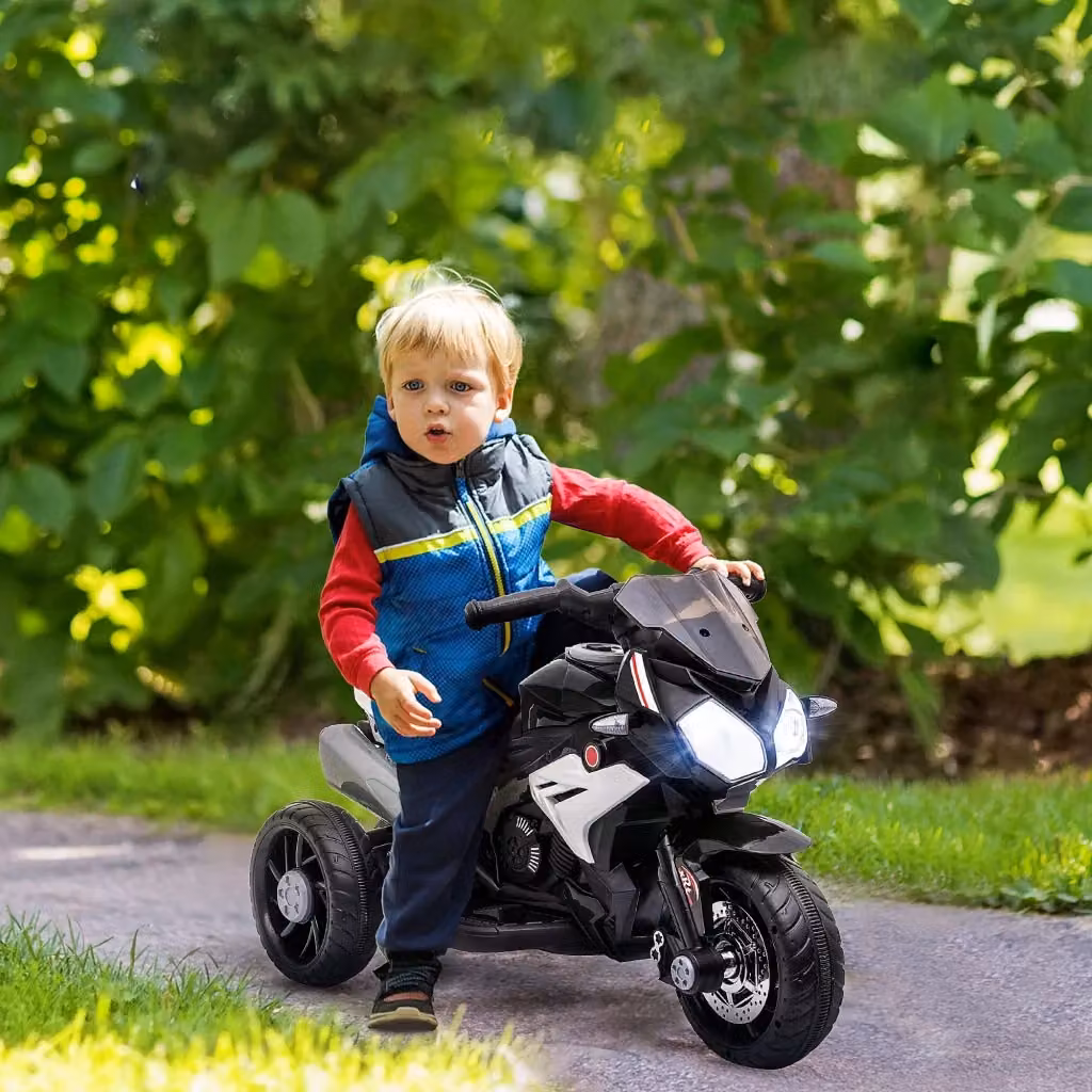 Moto Elettrica per Bambini Xylo 6V con Luci e Musica, Nero e Bianco, L/P/H: 86 x 42 x 52 cm – 2
