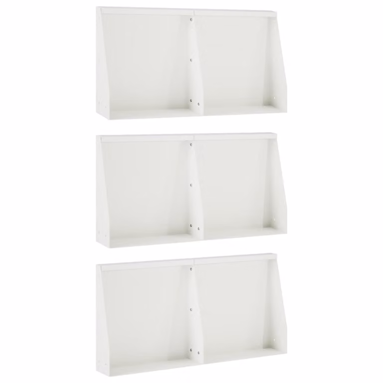 Set di 6 aiuole rialzate vidaXL in acciaio bianco per giardino ornamentale L: 40 cm, P: 12 cm, H: 30 cm