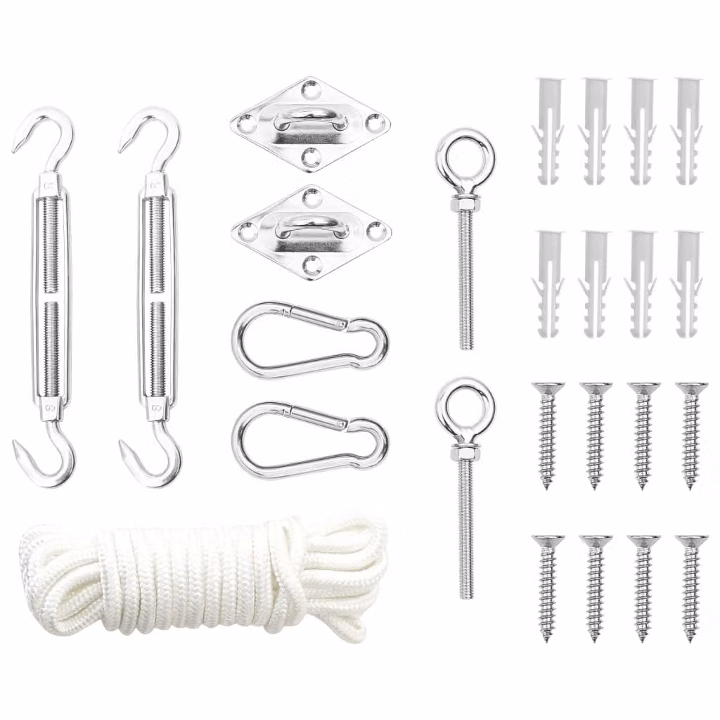 Maison Exclusive - Set Accessori per Vela Parasole 9 pz in Acciaio Inossidabile