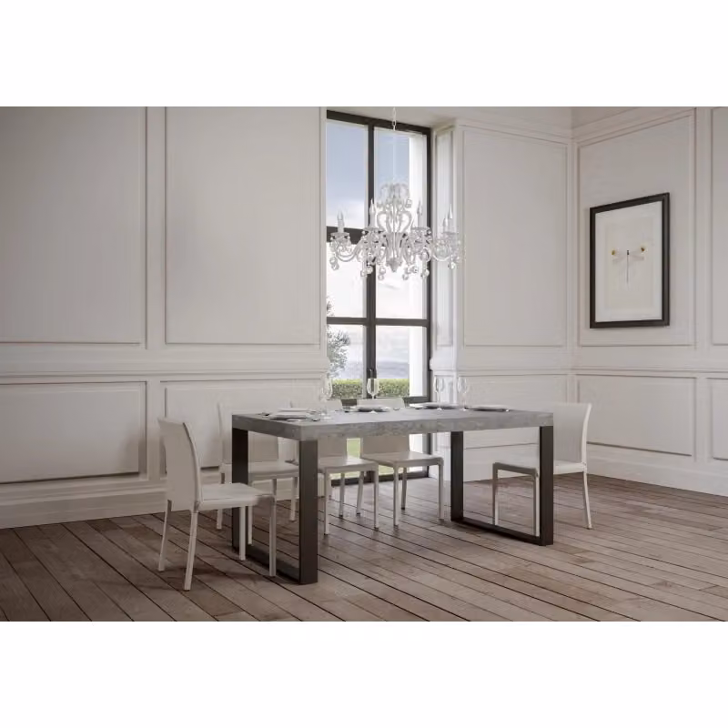 Tavolo allungabile Itamoby moderno rettangolare con telaio in metallo antracite e piano in laminato L: 90 cm, P: 180-284 cm – 2