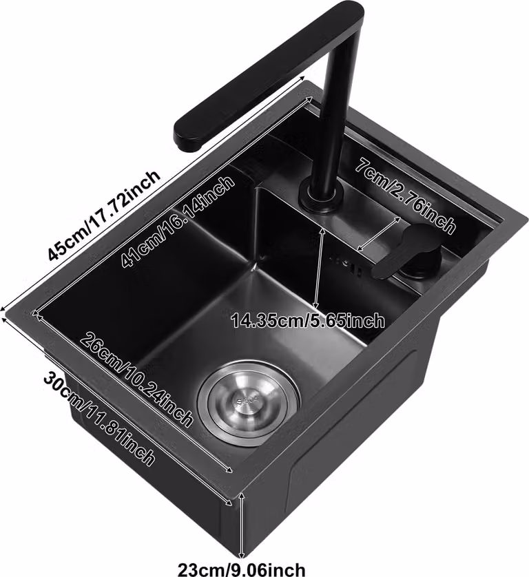 Lavello da cucina, in acciaio inox 304, installazione a incasso, stile "lift"