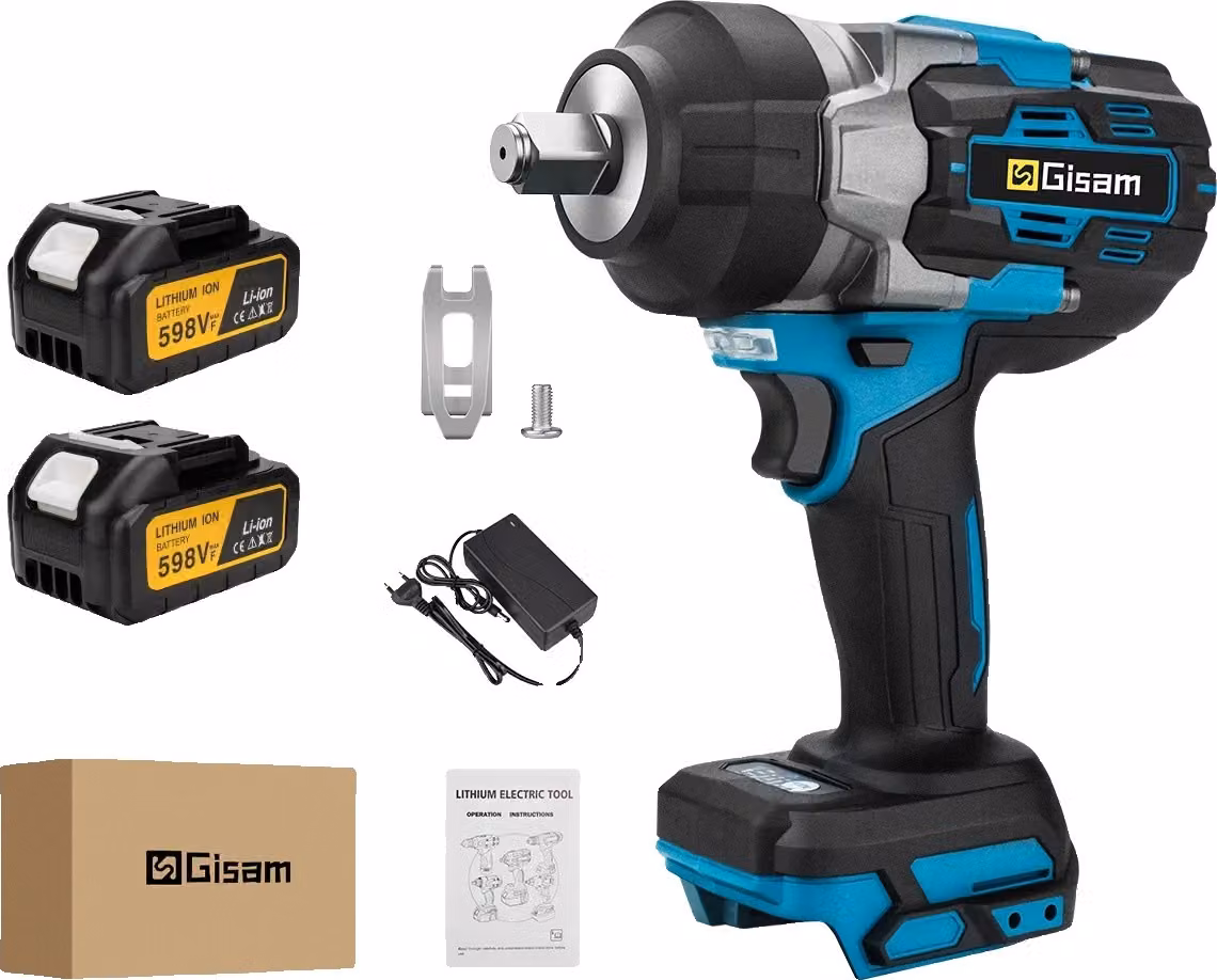 Avvitatore a impulsi elettrico, coppia 2800 N-m, motore brushless, 2 scatole di batterie