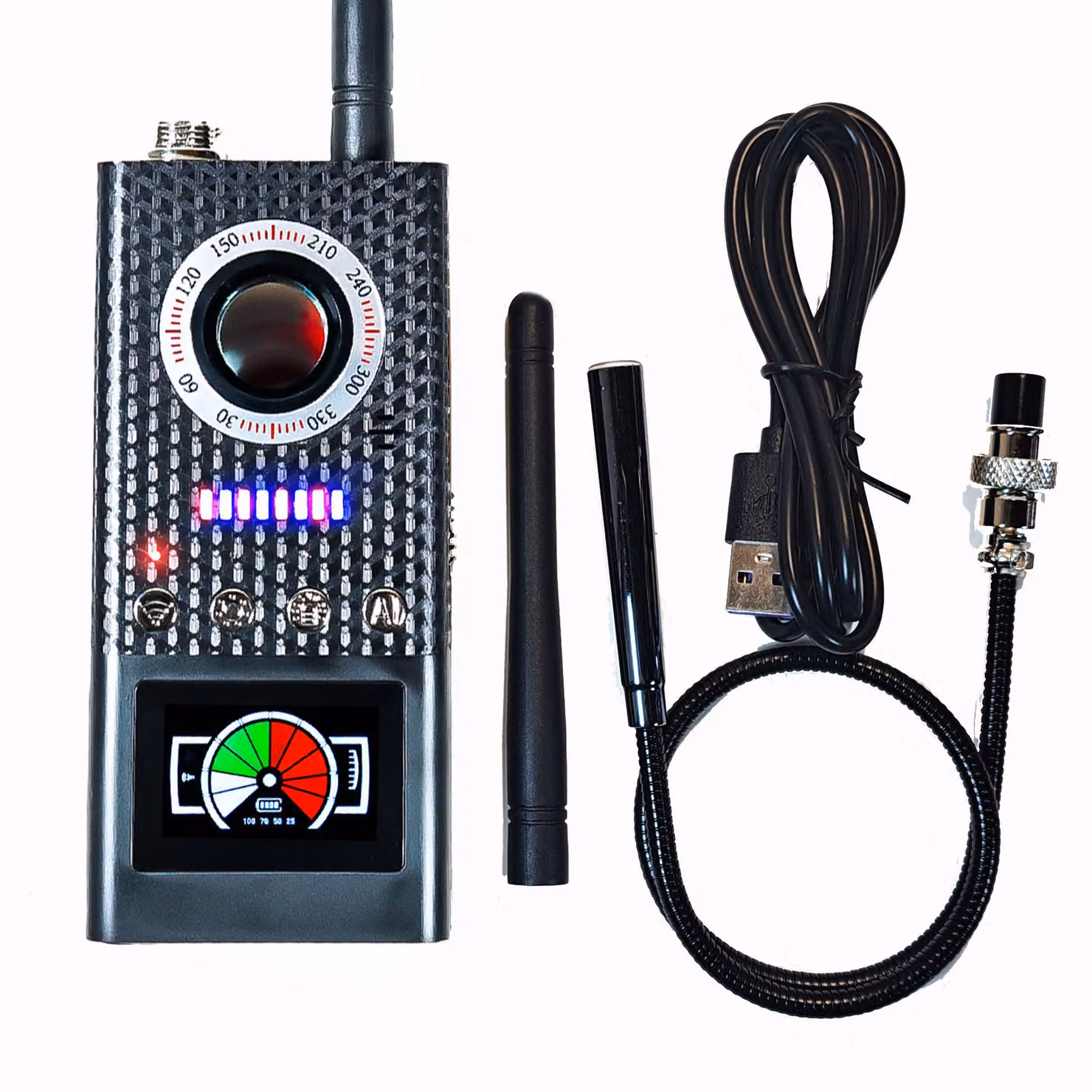 K66 Scanner di Segnali GSM GPS EMF Rilevatore di Telecamere Nascoste microspie per Privacy e Sicurezza localizzatori GPS Auto, controllo Casa e Ufficio sistema AI integrato intelligente