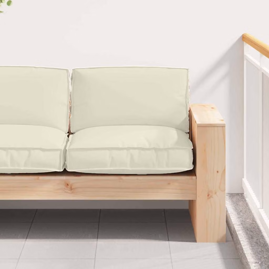 Cuscino Quadrato in Tessuto Oxford vidaXL Beige L 80 x P 80 x H 12 cm