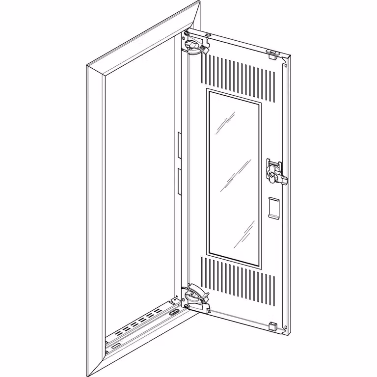 Cornice ABN + sportello centrale 1x5 per centralina da incasso, 1 fila da 5 GBRU15TM