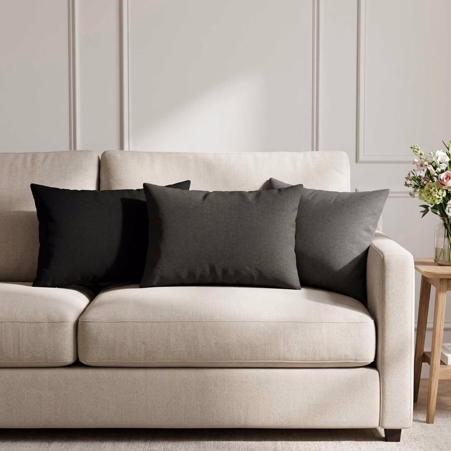 vidaXL Cuscino con cuscino HEERLEN 6 pz Grigio Scuro Tessuto