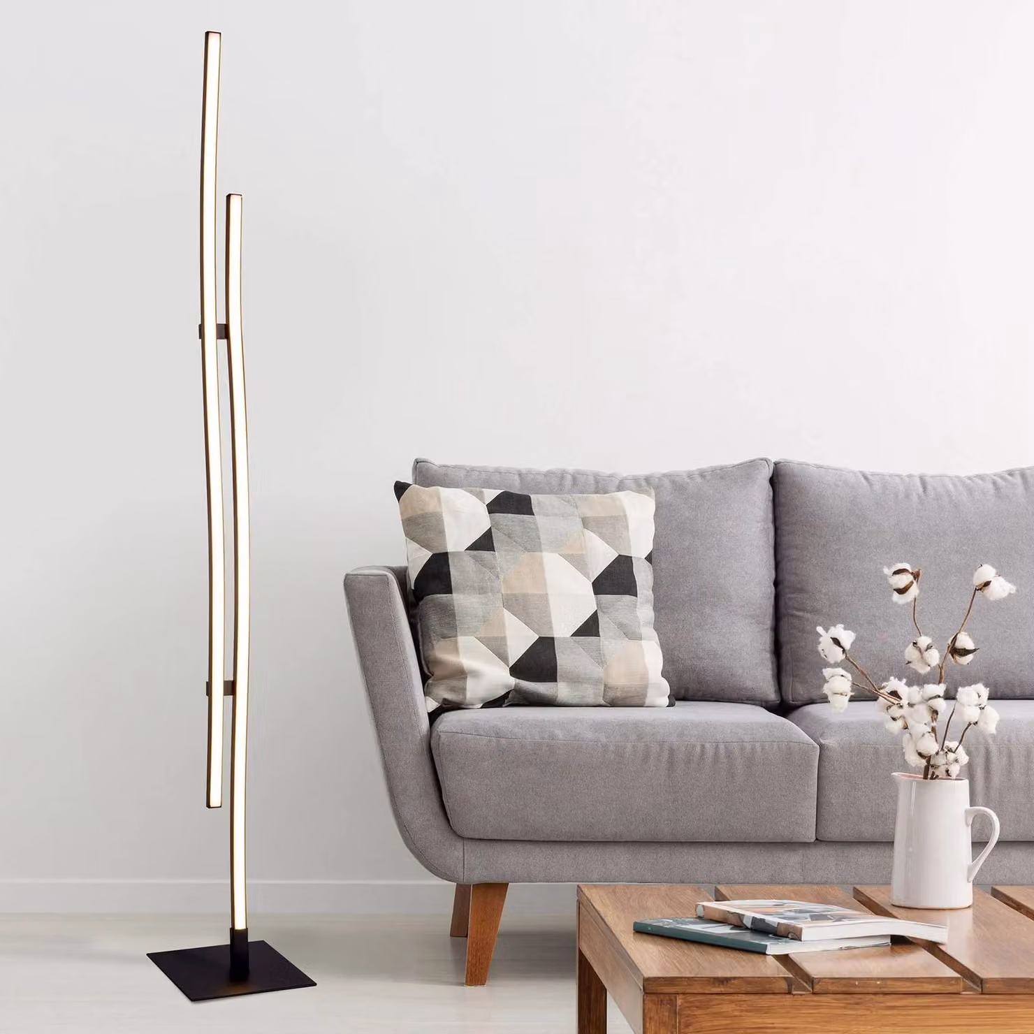 Näve Lampada da terra a LED Onda, Nero, Soggiorno / Sala da pranzo, Metallo, Moderno, Lampada LED da terra