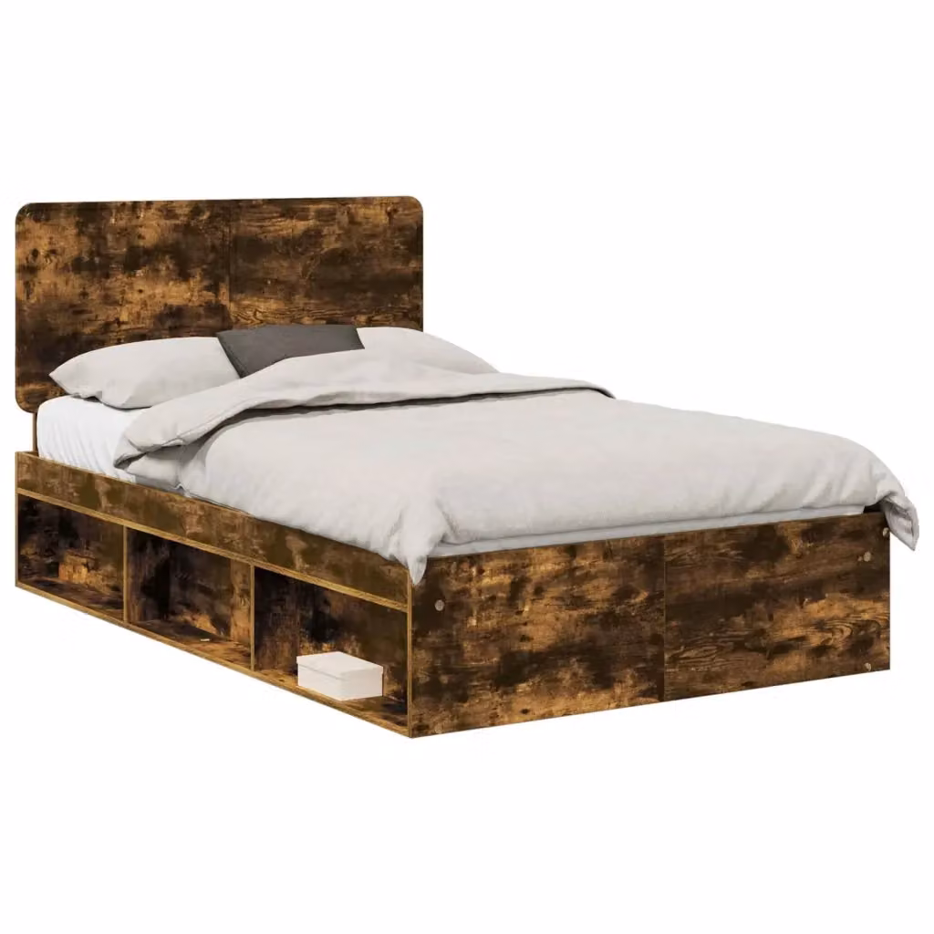 Struttura letto moderna vidaXL in pino massello color marrone L 120 x P 200 cm – 2