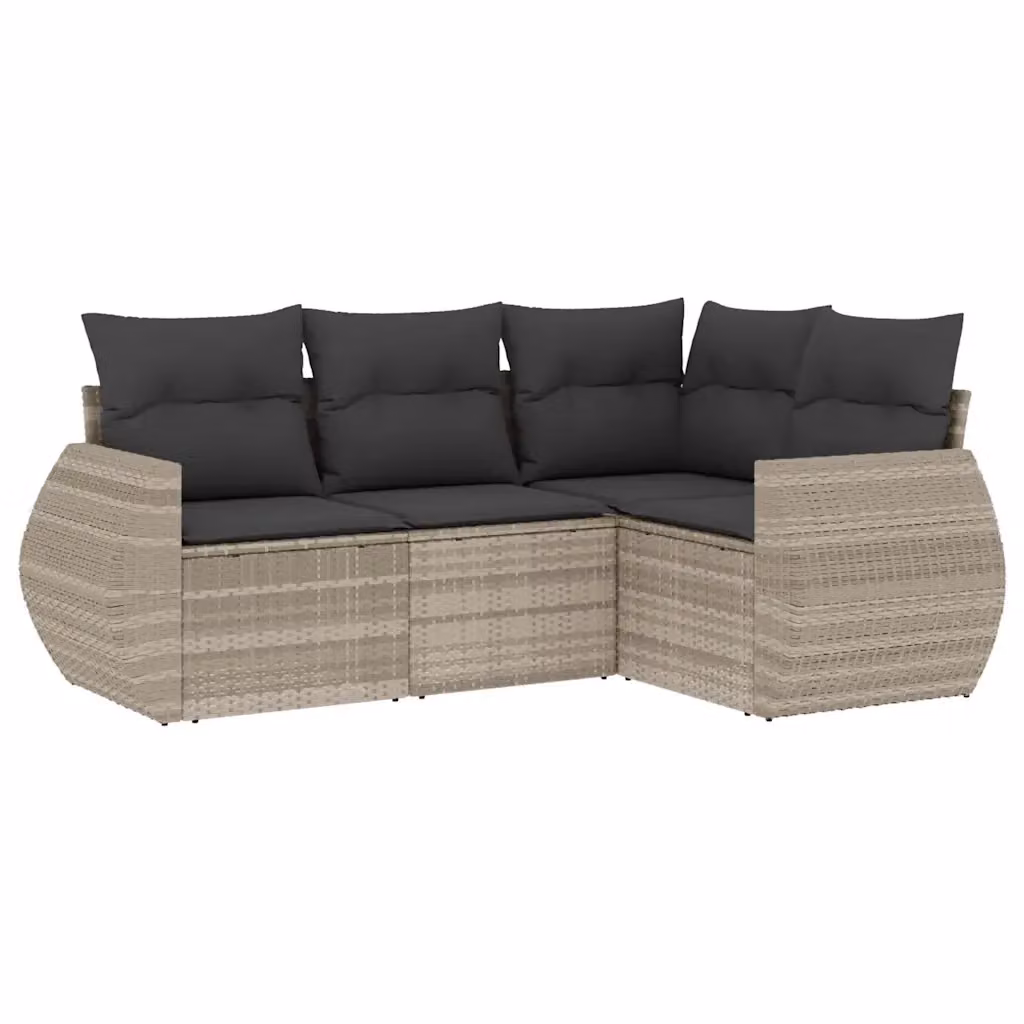 vidaXL Set Divano da Giardino a L 4pz con Cuscini Grigio Antracite e Struttura in Metallo – 2